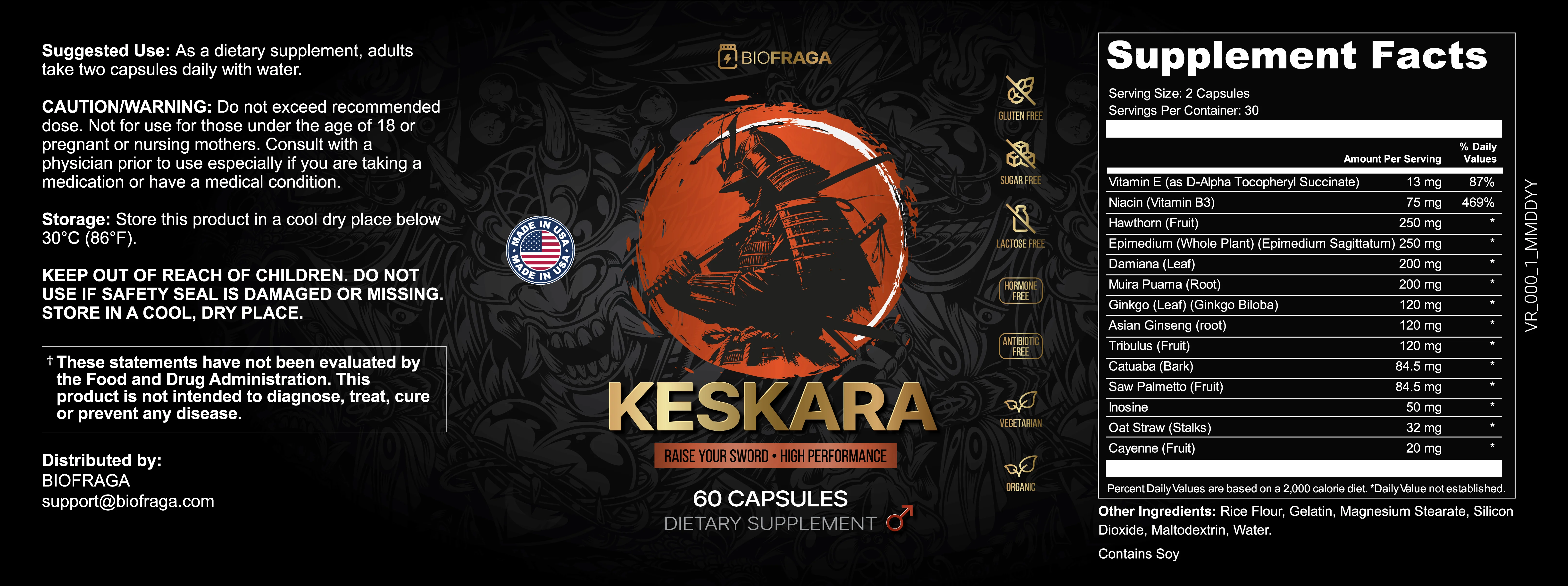 Keskara Product Label